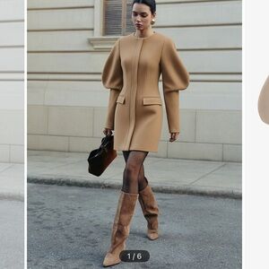 COMMENSE puff sleeve structured mini dress size small